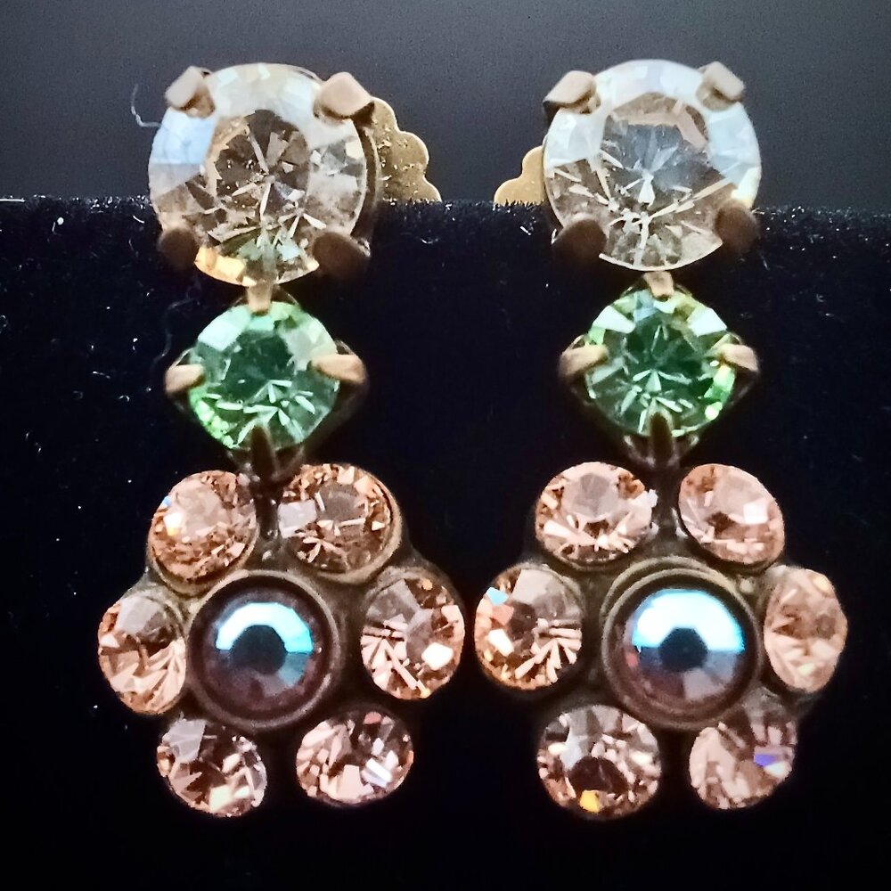 Sorrelli crystal flower drop earrings